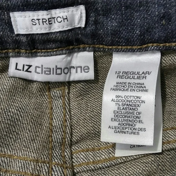 Liz Claiborne Blue Chelsea Straight Leg Jeans 12 - Picture 6 of 8